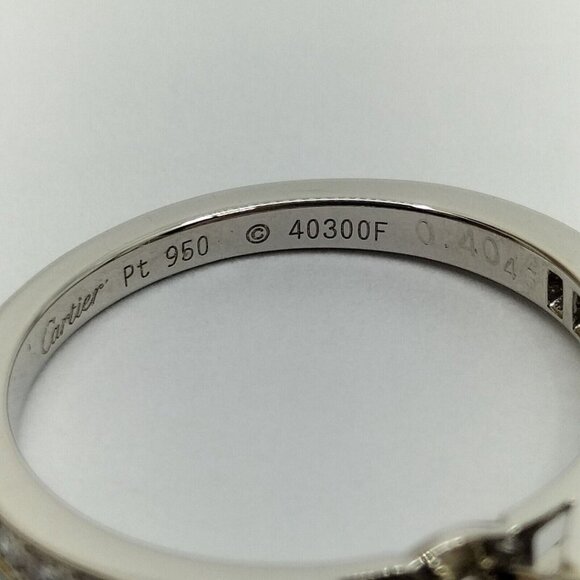 CARTIER RING SOLITAIRE Diamond 0.4ct Platinum Pt 950 Gold Ring W Box GIA CERT - Picture 7 of 16